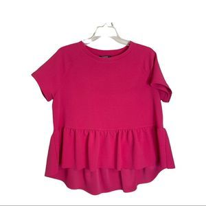 Shein pink peplum top